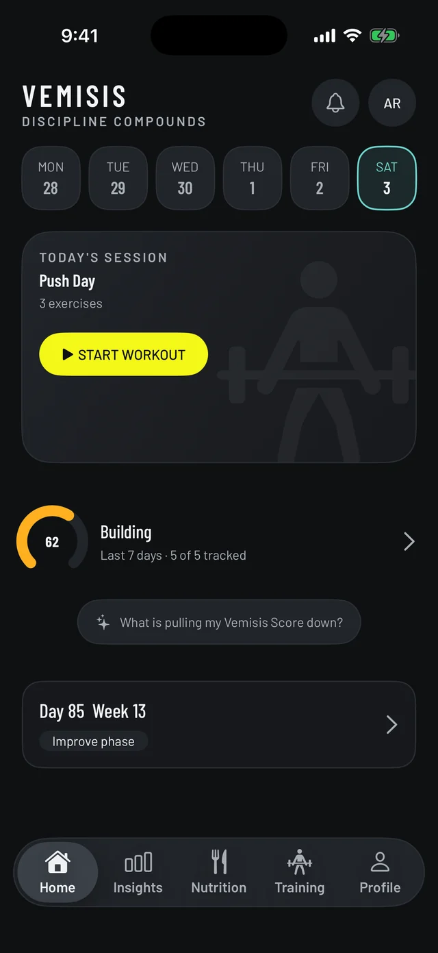 Vemisis home screen